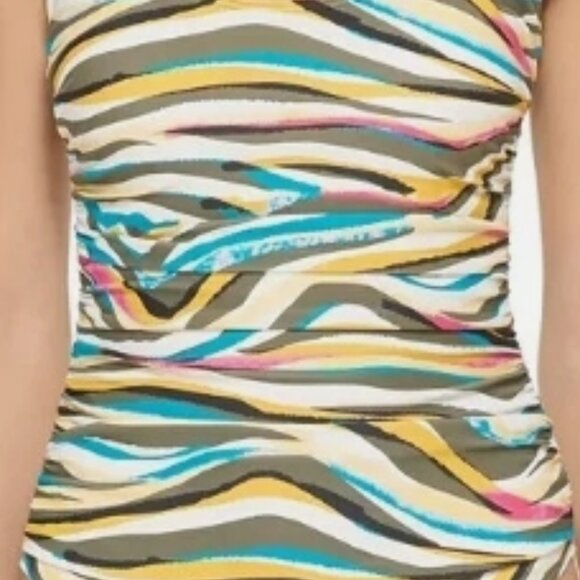 NWT! DKNY Multi Color Printed One Piece Swimsuit NEW! - Picture 2 of 2